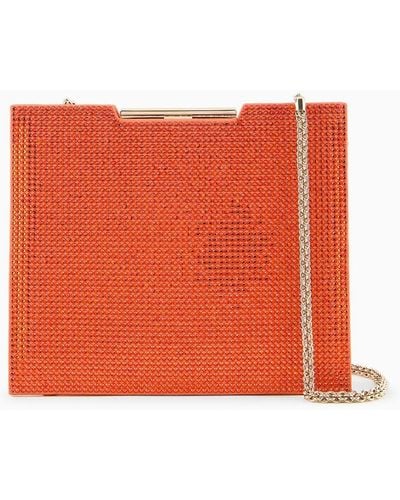 Giorgio Armani Clutch In Raso E Strass - Rosso