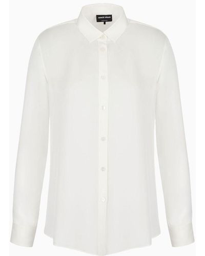Giorgio Armani Silk Muslin Shirt - White