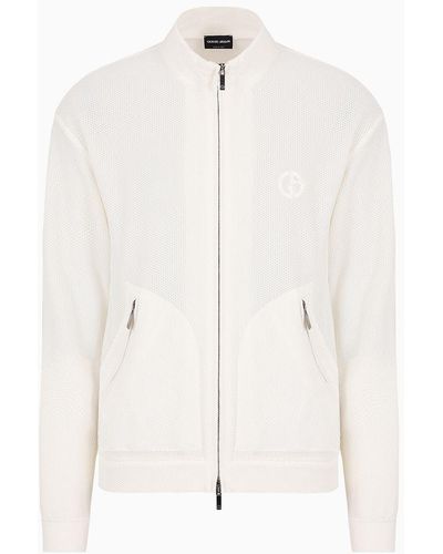 Giorgio Armani Blouson In Jersey Stretch - Bianco