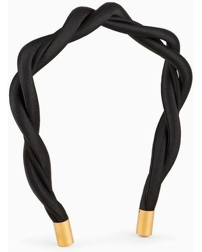 Giorgio Armani Twisted Fabric Headband - Black