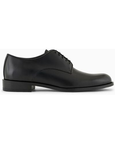 Giorgio Armani Leather Derby Shoes - Black