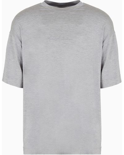 Giorgio Armani Stretch-silk Crew-neck T-shirt - Gray