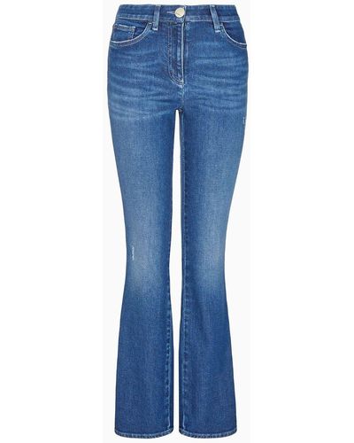 Giorgio Armani Pantalones De Cinco Bolsillos En Denim De Algodón Elástico De La Colección Denim - Azul