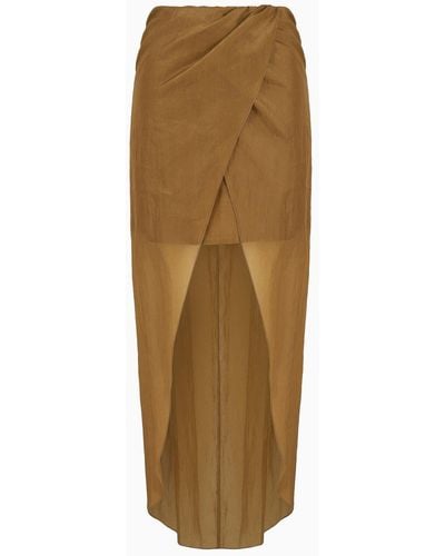 Giorgio Armani Silk-organza Skirt - Natural