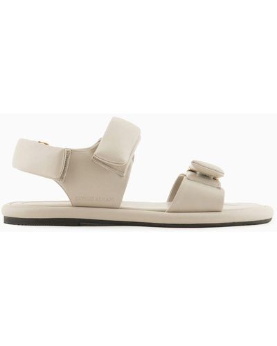 Giorgio Armani Padded Nappa-leather Flat Sandals - White