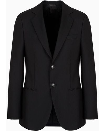 Giorgio Armani George Line Single-breasted Jacket In Cashmere - Black