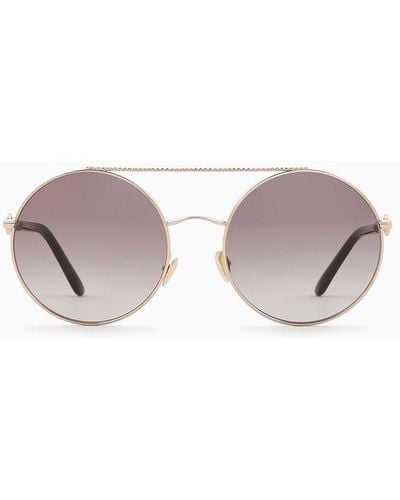 Giorgio Armani Sonnenbrille Mit Runder Fassung Für Damen - Grau