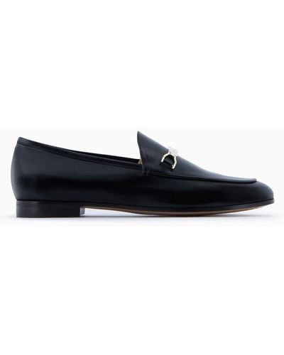 Giorgio Armani Leather Loafers With Snaffle - White