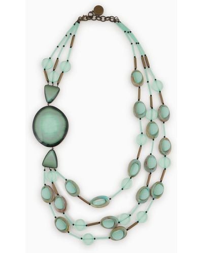Giorgio Armani Long Necklace With Oversized Pendant - Blue