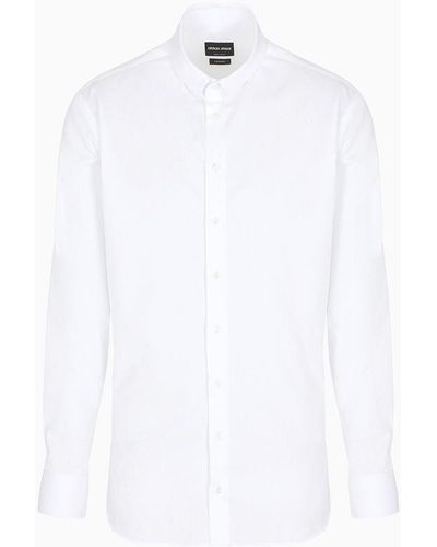 Giorgio Armani Camicia In Twill Di Cotone Luxury - Bianco