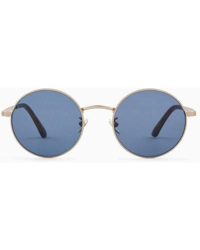 Giorgio Armani Herrenbrille Mit Runder Fassung - Blau
