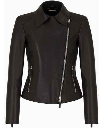 Giorgio Armani Leather Outerwear - Black