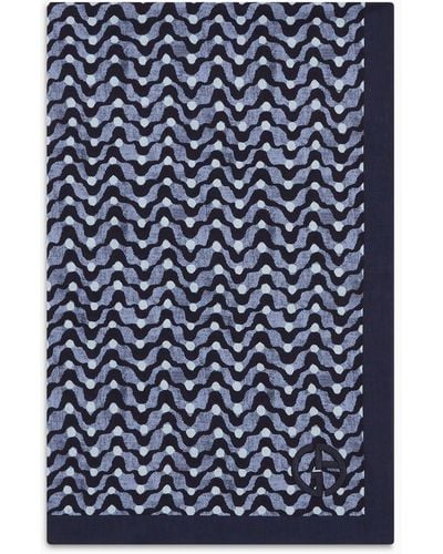 Giorgio Armani Jacquard Cotton Beach Towel - Blue