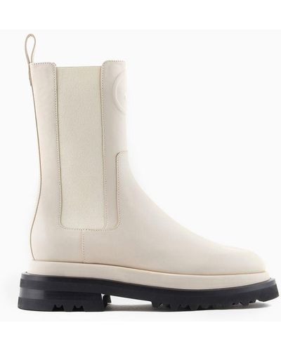 Giorgio Armani Chunky Sole Ankle Boots - White