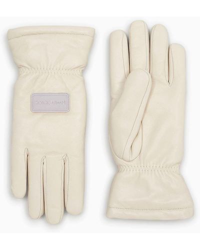 Giorgio Armani Gants En Cuir Neve - Neutre