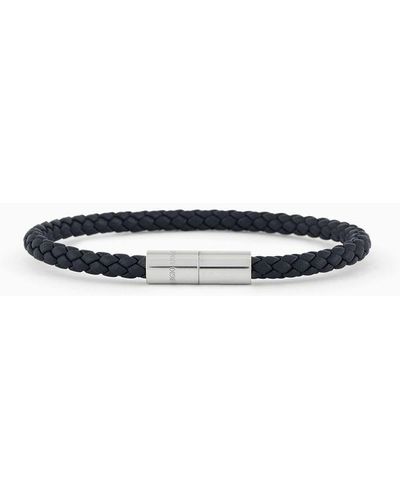 Giorgio Armani Plaited Leather Bracelet - Black