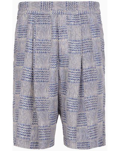 Giorgio Armani Printed Cupro Bermuda Shorts - Gray