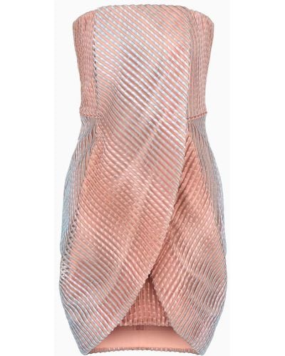 Giorgio Armani Embroidered, Gradient Fabric Bustier Dress - Pink