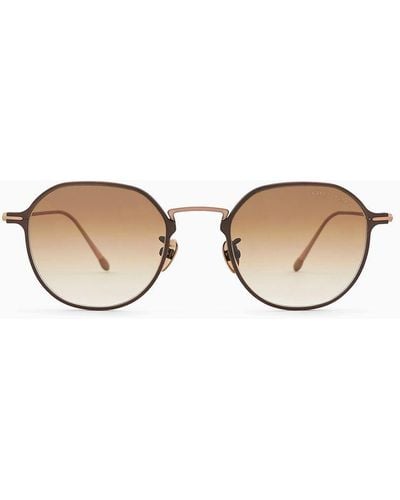 Giorgio Armani Herrenbrille Mit Unregelmäßiger Form - Braun