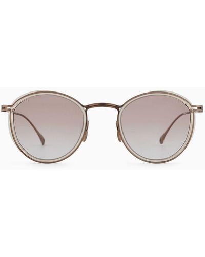 Giorgio Armani Herrensonnenbrille Mit Panto-fassung - Weiß