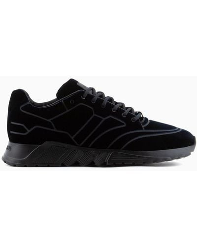 Giorgio Armani Velvet Sneakers - Black