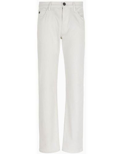Giorgio Armani Regular-fit, Five-pocket Pants In Lyocell And Stretch Cotton - White