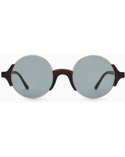 Giorgio Armani Panto Sunglasses - Metallic