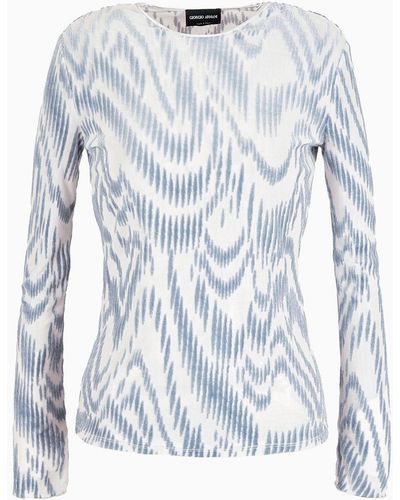 Giorgio Armani Jacquard Jersey Crew-neck Jumper - White