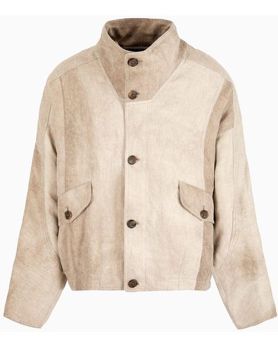 Giorgio Armani Airbrushed Linen Blouson - Natural