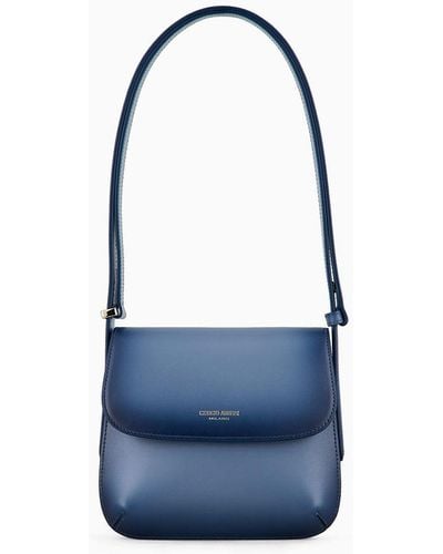 Giorgio Armani Kleine La Prima Tasche Aus Strukturiertem Leder Mit Farbverlauf - Blau