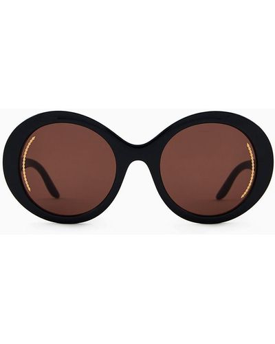 Giorgio Armani Oval Sunglasses - Black