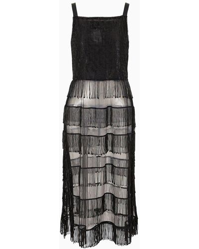 Giorgio Armani Crystal-embroidered Tunic - Black