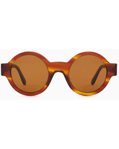 Giorgio Armani Sonnenbrille Mit Runder Fassung Für Damen - Weiß