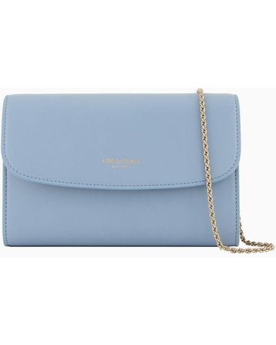 Giorgio Armani Glossy Leather La Prima Clutch Bag - Blue