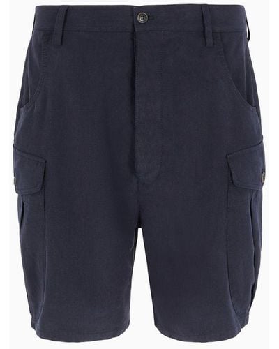 Giorgio Armani Linen Board Shorts - Black