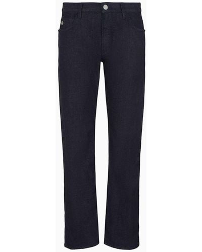 Giorgio Armani Regular-fit Five-pocket Cotton-denim Trousers - Blue