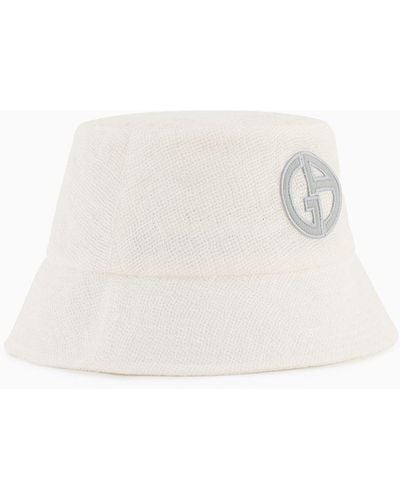 Giorgio Armani Linen-blend Cloche Hat - White