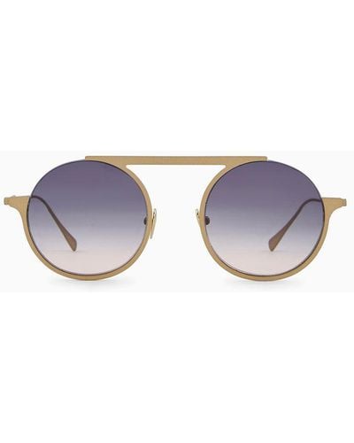 Giorgio Armani Sonnenbrille Mit Runder Fassung Für Damen - Blau