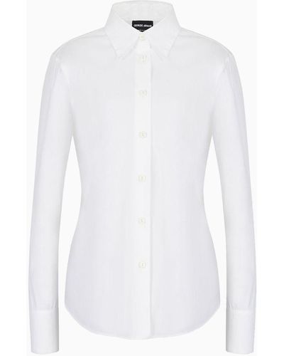 Giorgio Armani Stretch Poplin Shirt - White
