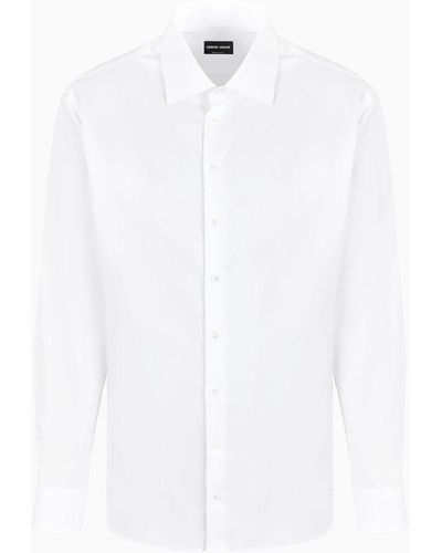 Giorgio Armani Hemd In Regular Fit Aus Baumwolle Mit Streifen - Weiß