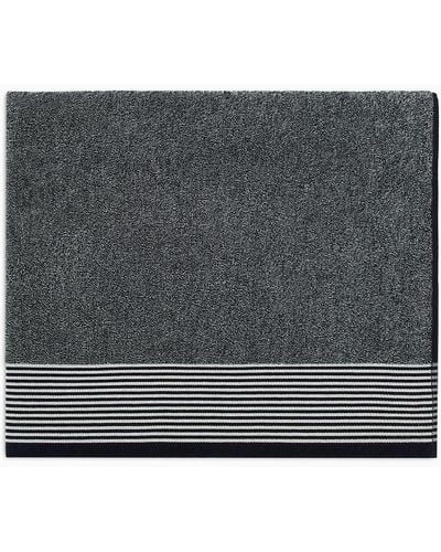 Giorgio Armani Cotton-terry Beach Towel With Oversized Jacquard Ga Logo - Grey