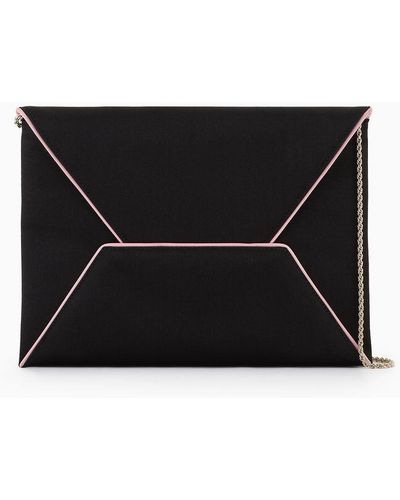 Giorgio Armani Mittelgroße Clutch Aus Satin - Schwarz