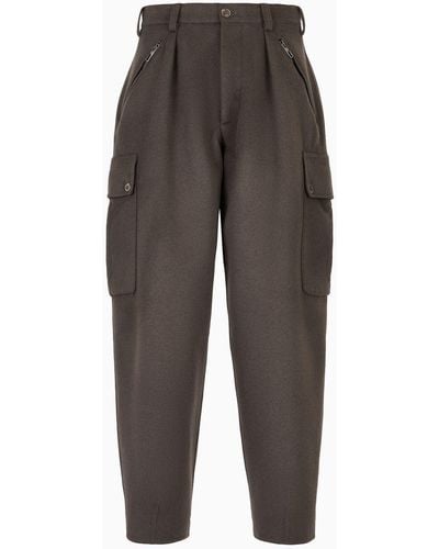 Giorgio Armani Double-cashmere Cloth Cargo Pants - Multicolor