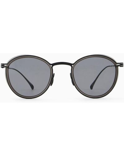 Giorgio Armani Herrensonnenbrille Mit Panto-fassung - Grau