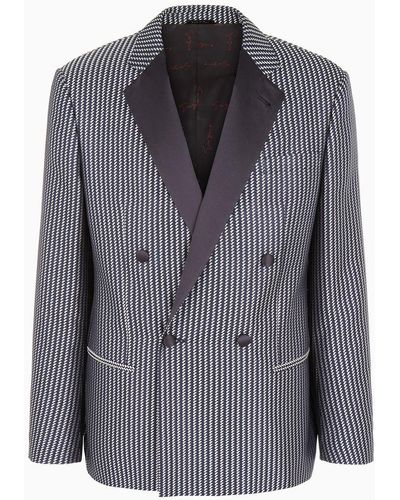 Giorgio Armani Giorgio's Double-breasted Silk Jacquard Jacket - Multicolor