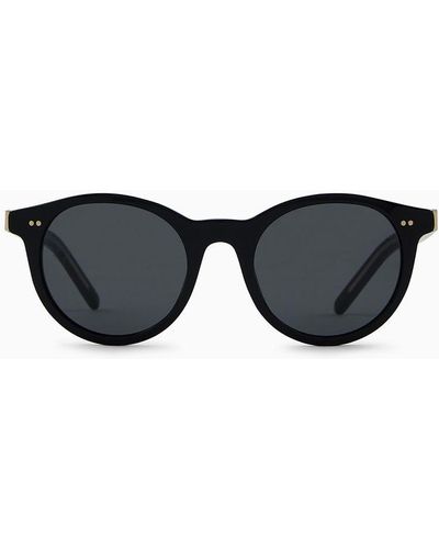 Giorgio Armani Panto Sunglasses - Black