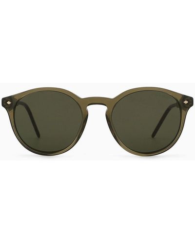 Giorgio Armani Panto Asian-fit Sunglasses - Green