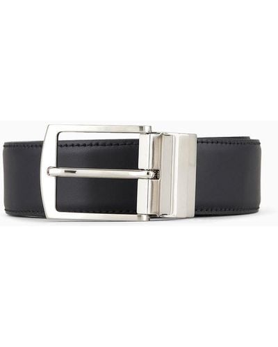 Giorgio Armani Reversible Leather Belt - Grey
