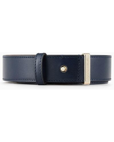 Giorgio Armani Palmellato-leather La Prima Belt - Blue