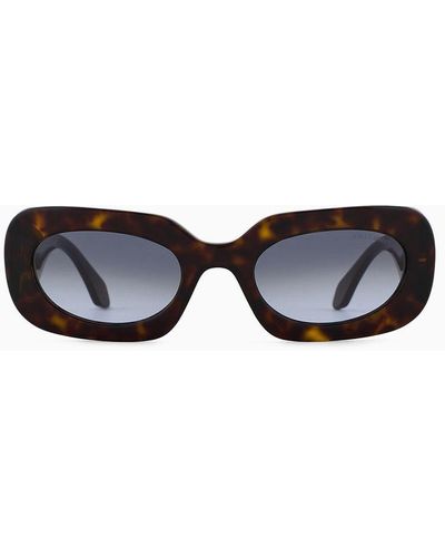 Giorgio Armani Sonnenbrille Mit Rechteckiger Fassung - Weiß